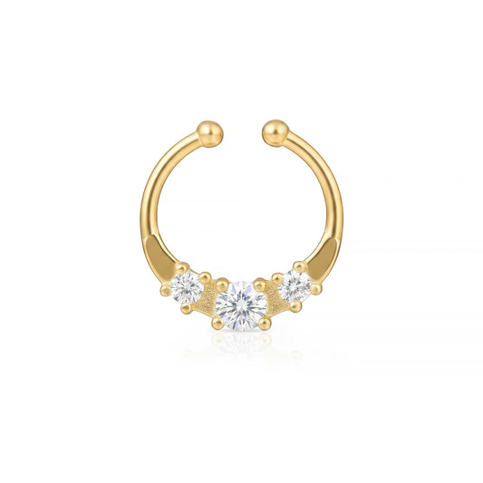 Minimal CZ Arc Septum Nose Ring
