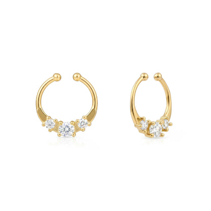Minimal CZ Arc Septum Nose Ring