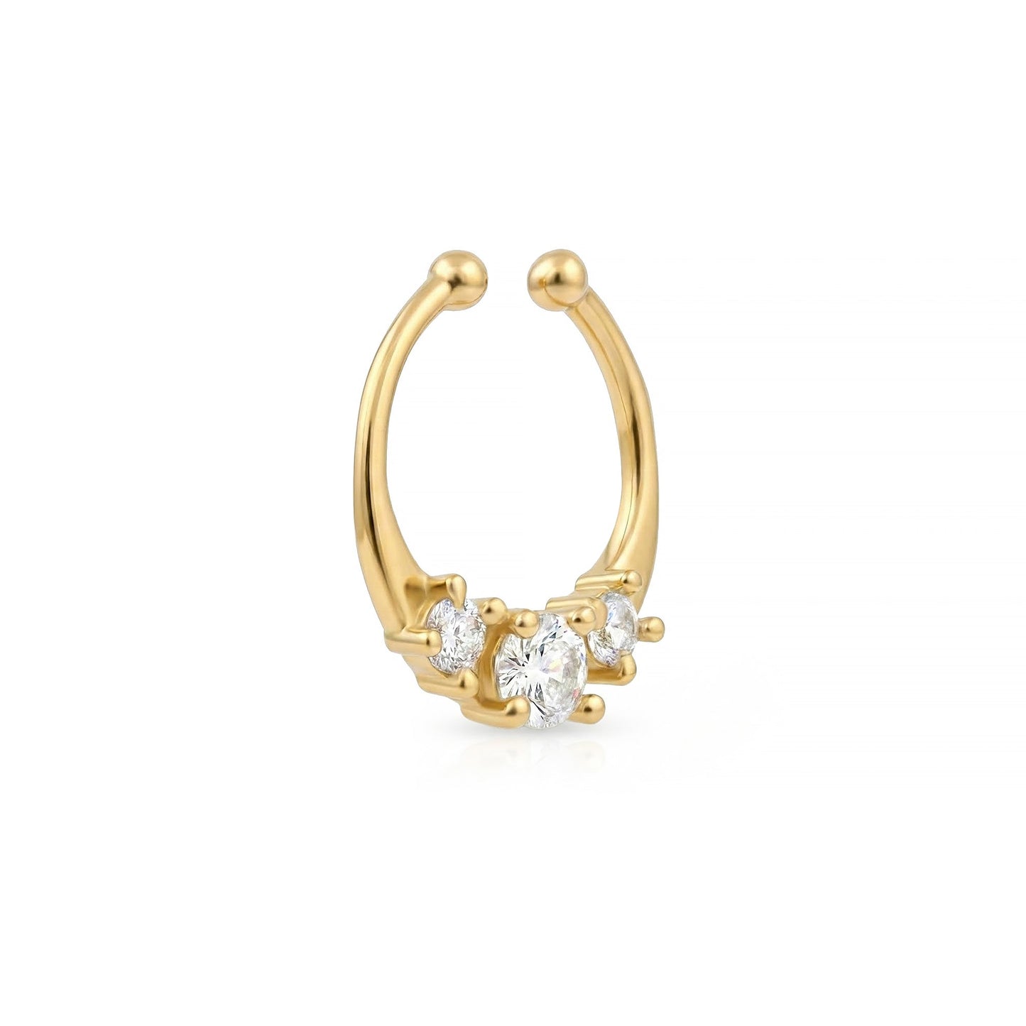 Minimal CZ Arc Septum Nose Ring