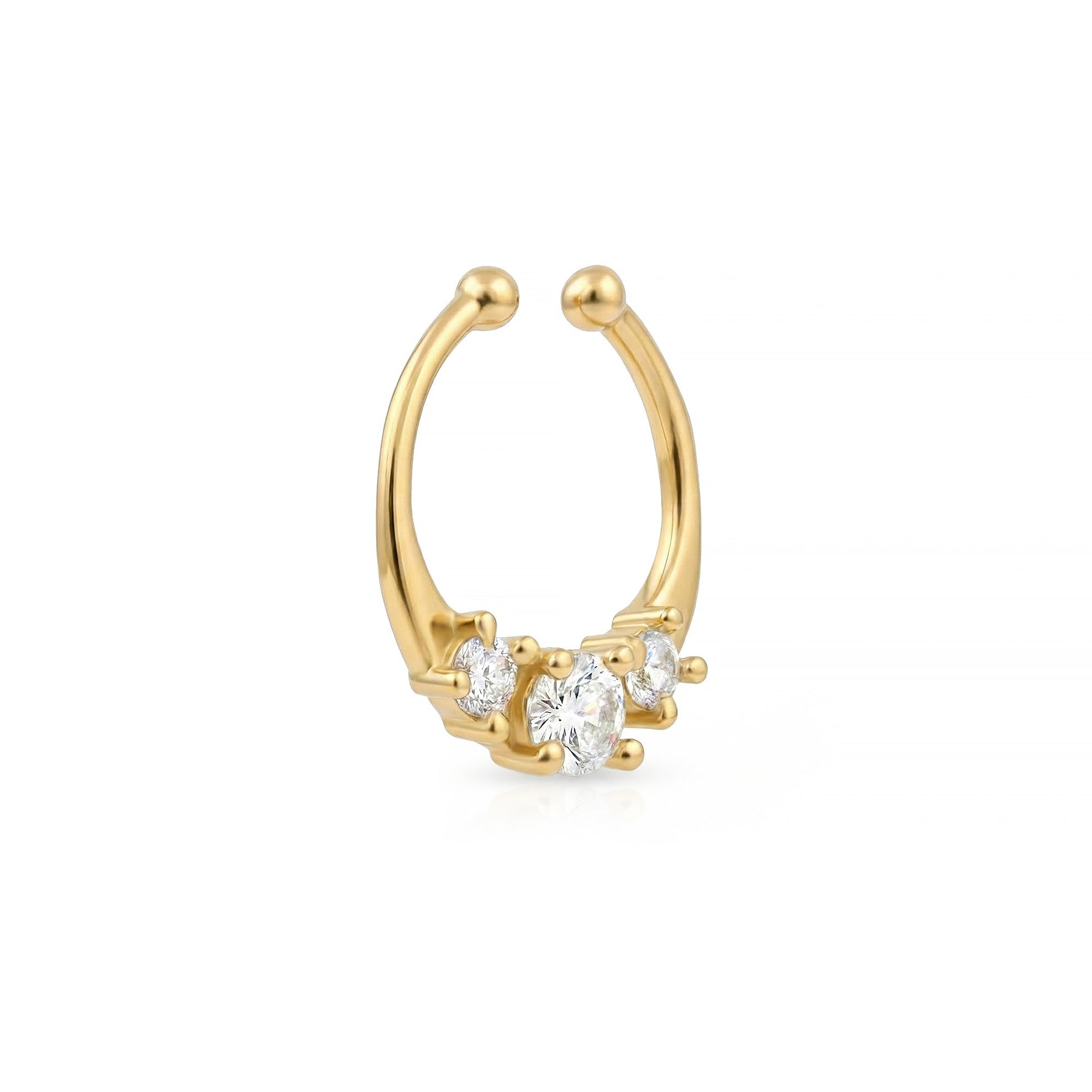 Minimal CZ Arc Septum Nose Ring