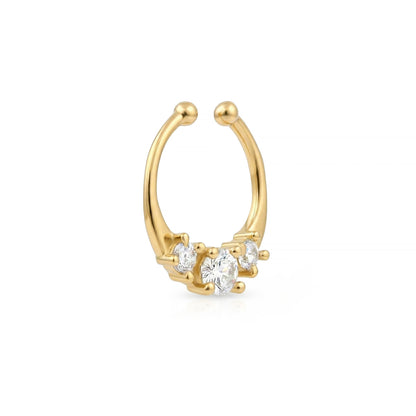 Minimal CZ Arc Septum Nose Ring