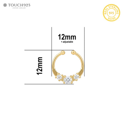 Minimal CZ Arc Septum Nose Ring