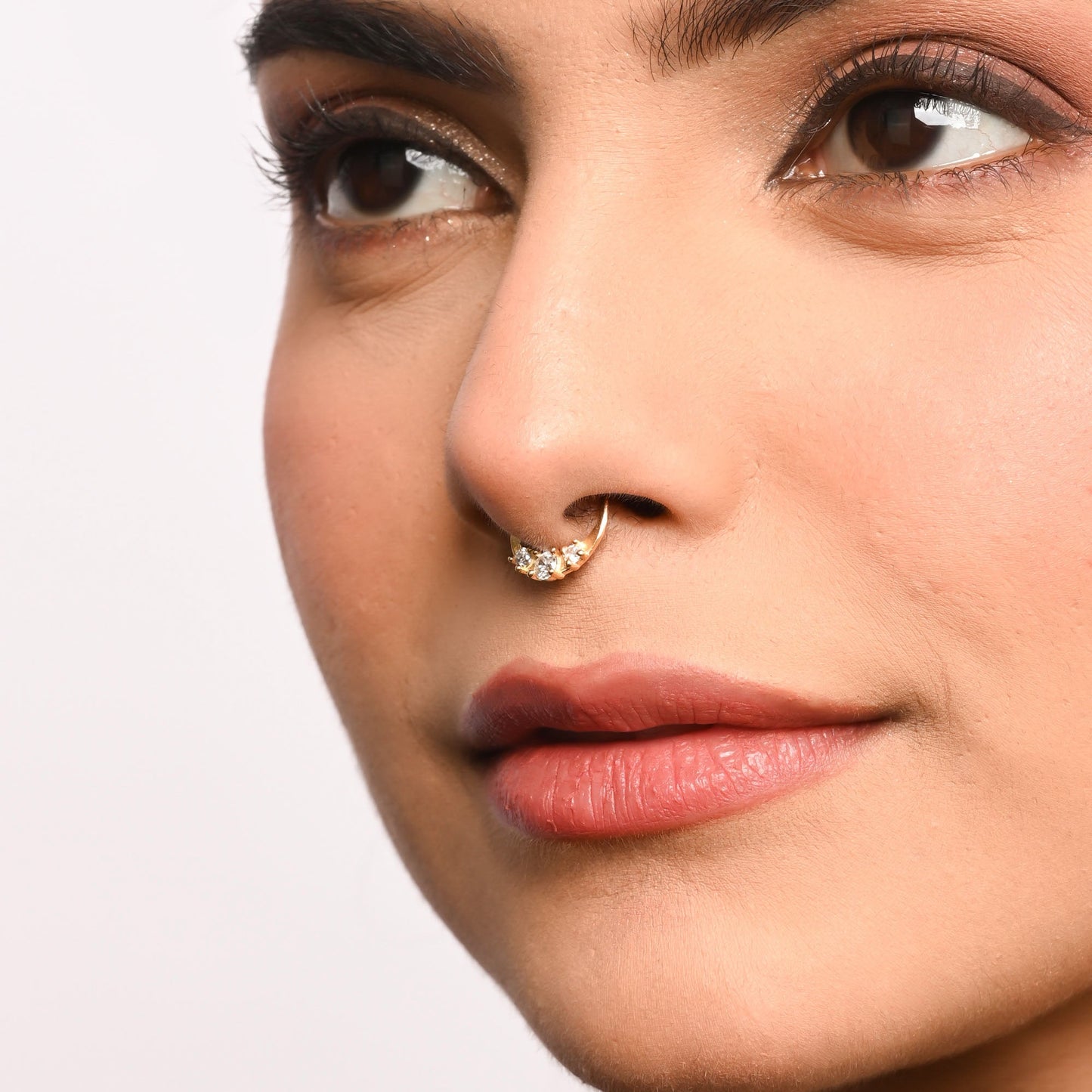 Minimal CZ Arc Septum Nose Ring