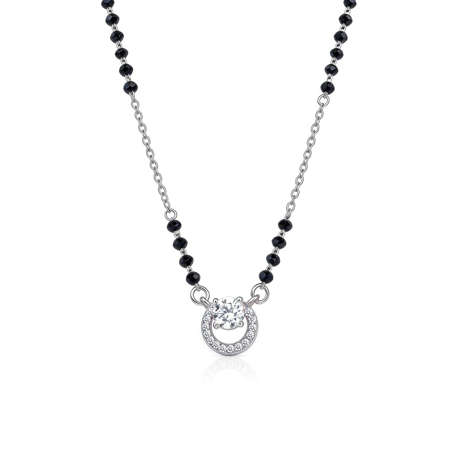 Floating Solitaire Halo Mangalsutra