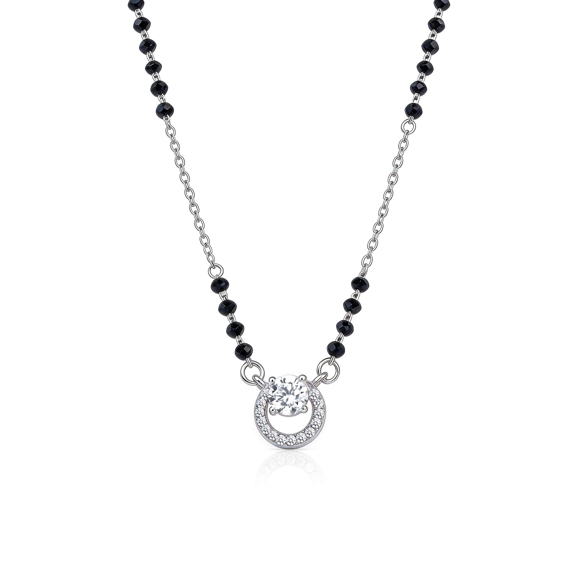 Floating Solitaire Halo Mangalsutra