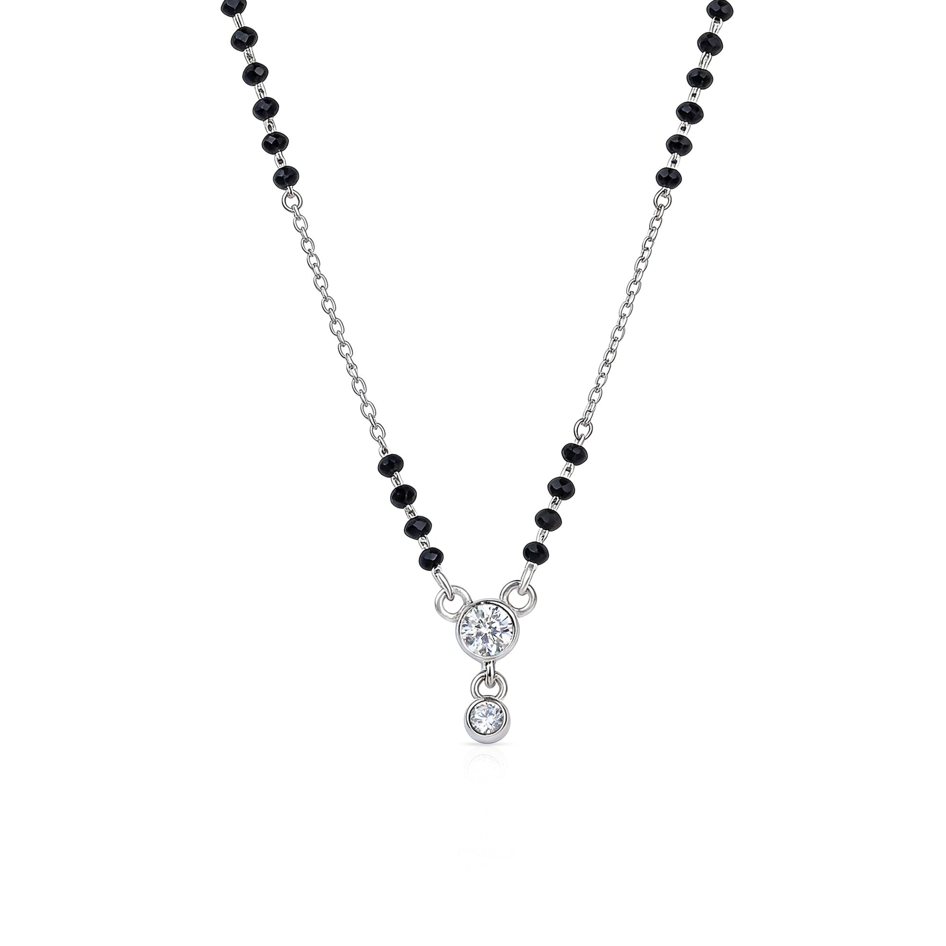 Dual Solitaire Drop Zircon Mangalsutra