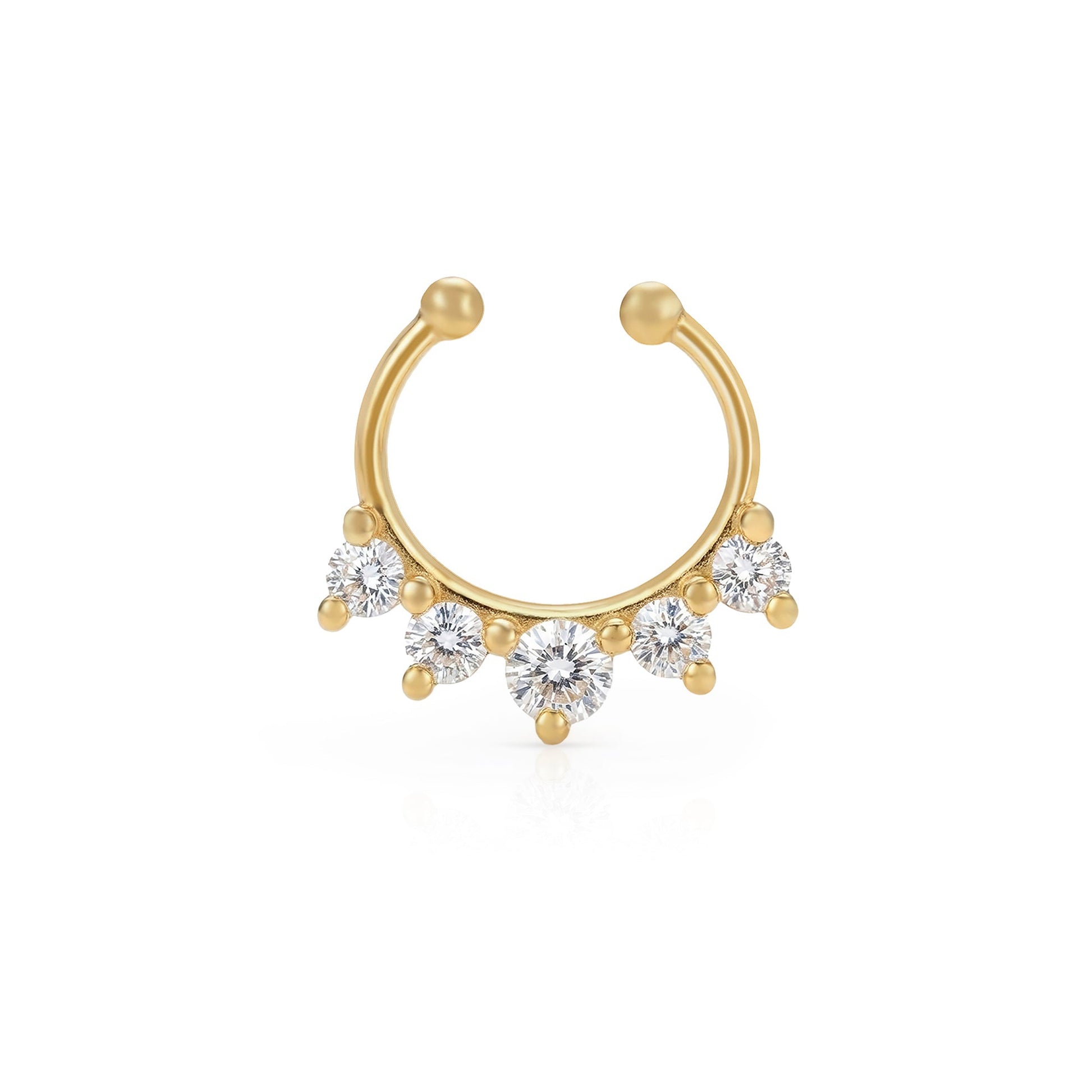 Crown CZ Septum Nose Ring
