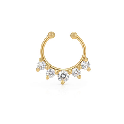 Crown CZ Septum Nose Ring