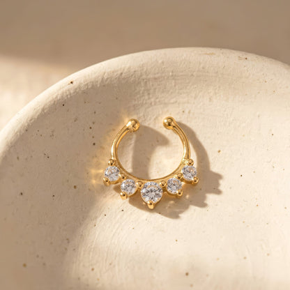 Crown CZ Septum Nose Ring