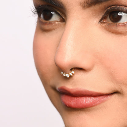 Crown CZ Septum Nose Ring