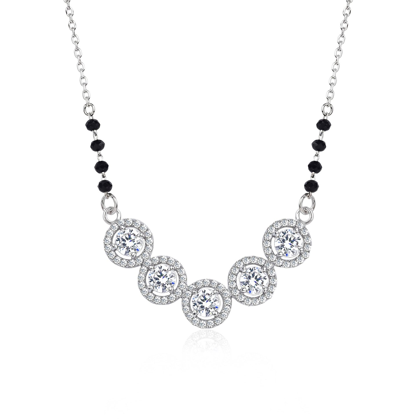 Five-Stone Halo Zircon Mangalsutra