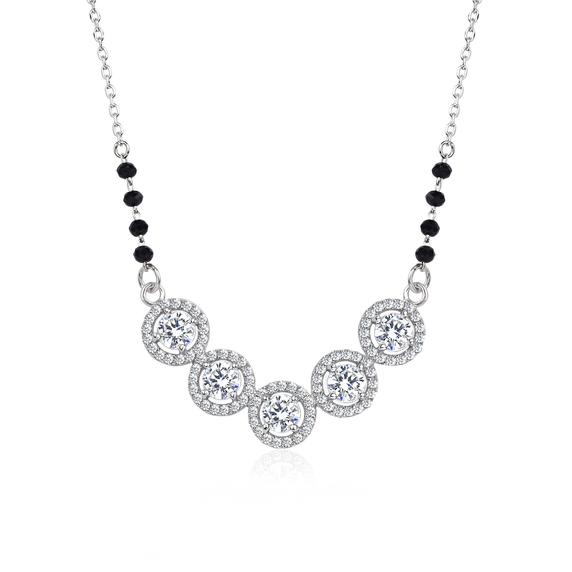 Five-Stone Halo Zircon Mangalsutra