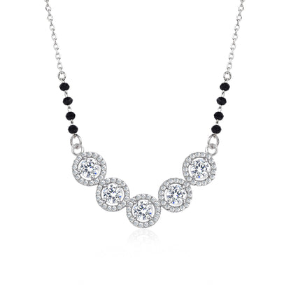 Five-Stone Halo Zircon Mangalsutra