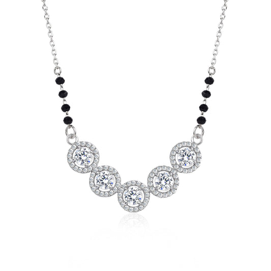 Five-Stone Halo Zircon Mangalsutra