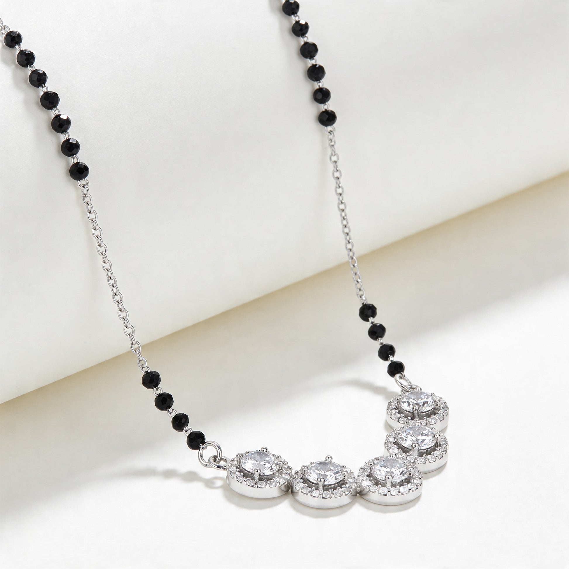 Five-Stone Halo Zircon Mangalsutra