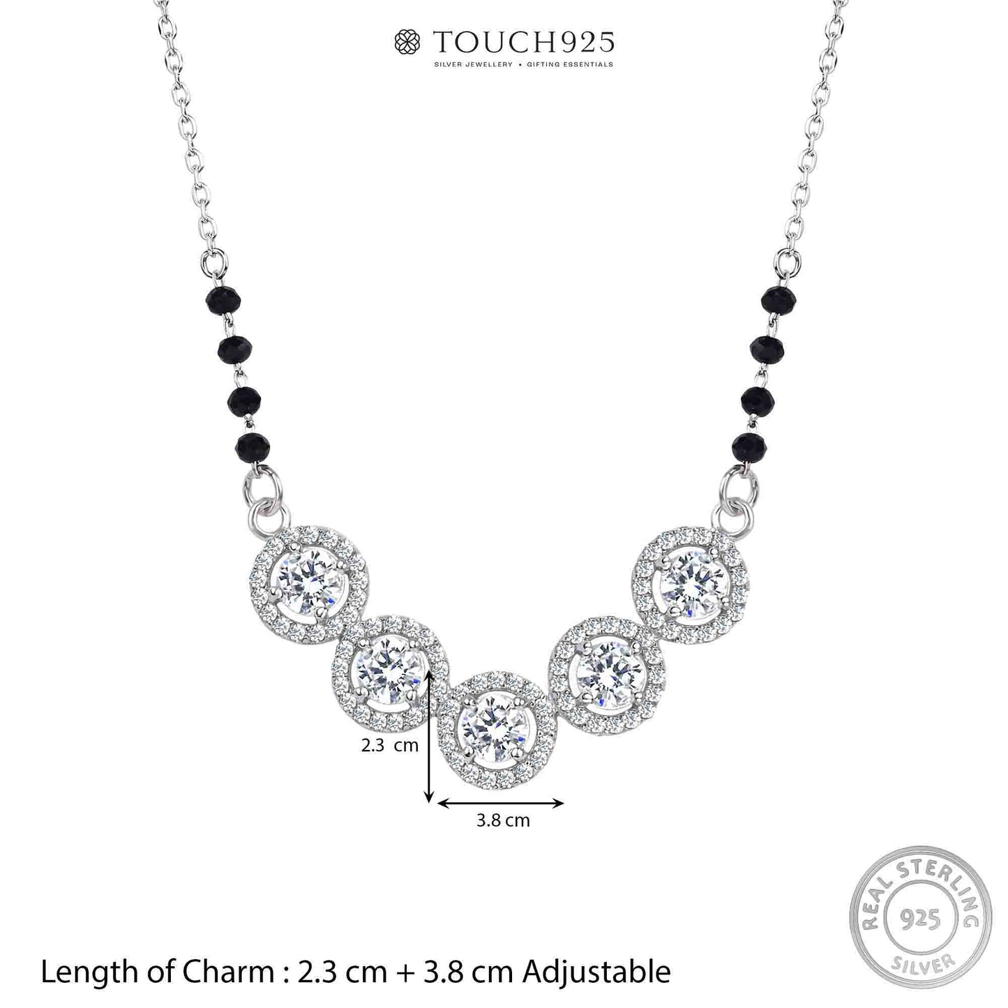 Five-Stone Halo Zircon Mangalsutra