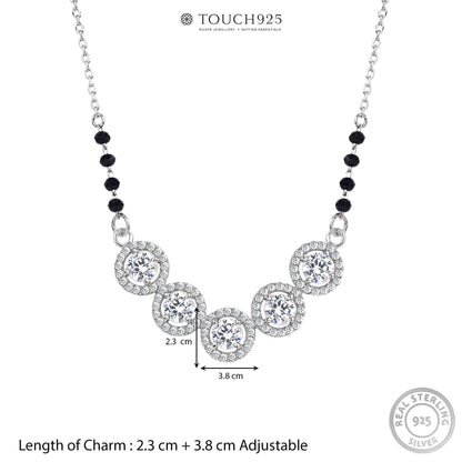 Five-Stone Halo Zircon Mangalsutra