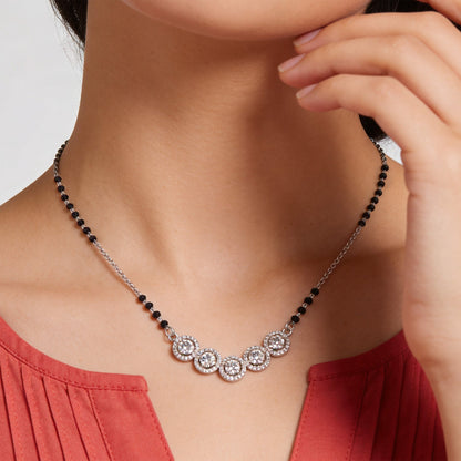 Five-Stone Halo Zircon Mangalsutra