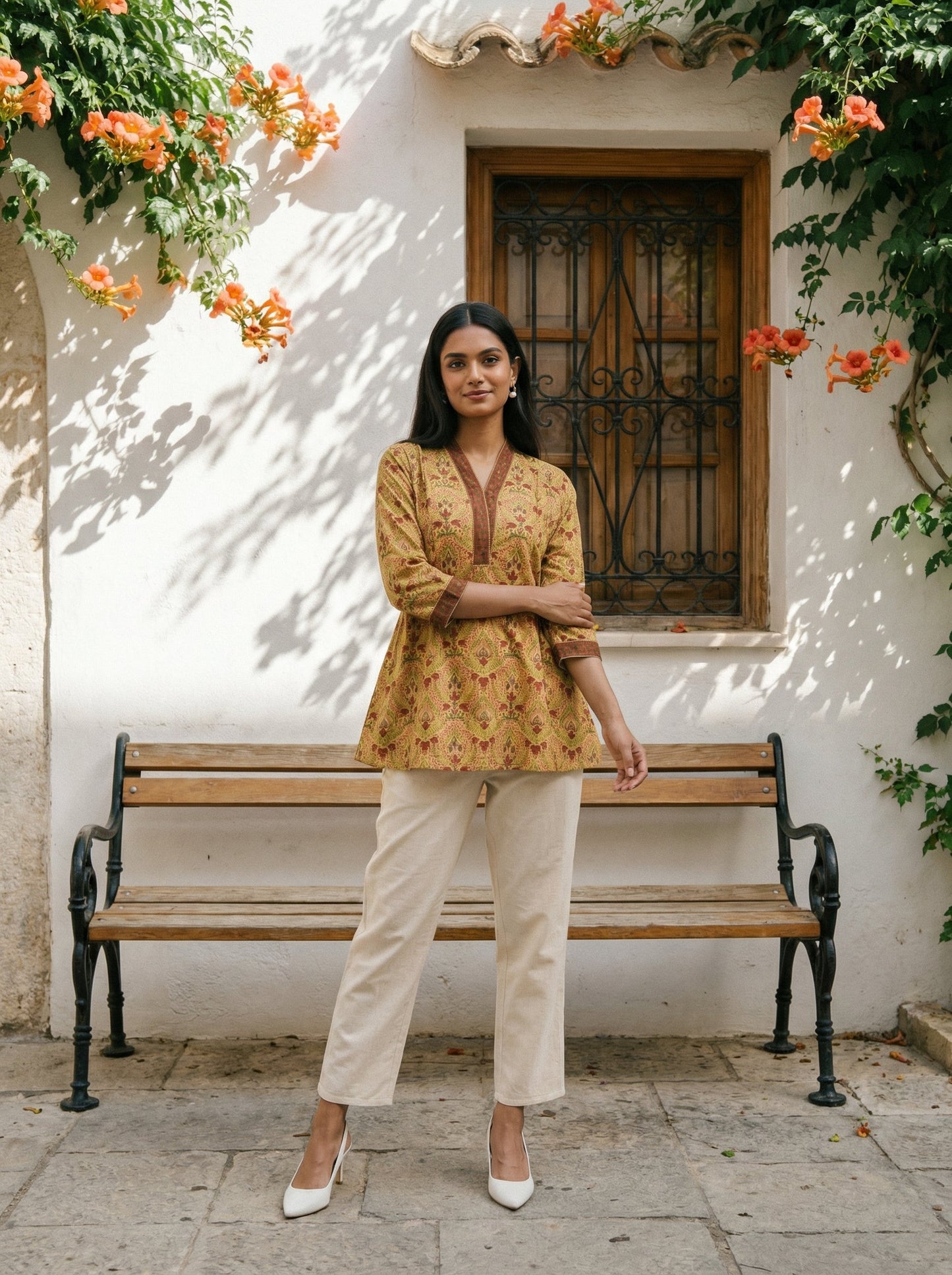 Pastel Hues Mustard Brown Top