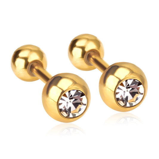 Elegant Sparkle Stud 18K Gold Plated Children's Earrings - Twisty Locks  - Kids and Women Hair Accessories, Fashion Clothing and Jewellery India