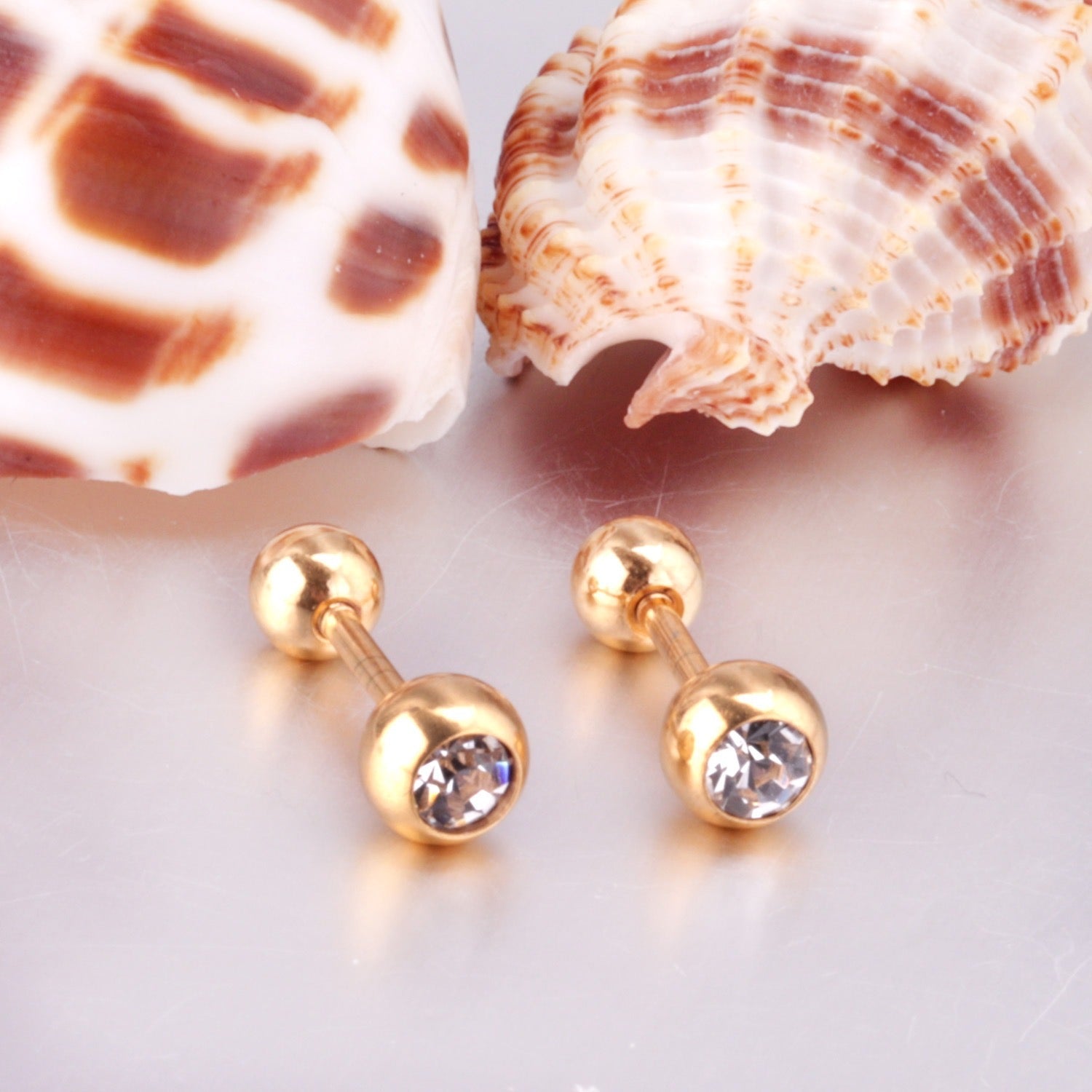 Elegant Sparkle Stud 18K Gold Plated Children's Earrings - Twisty Locks  - Kids and Women Hair Accessories, Fashion Clothing and Jewellery India
