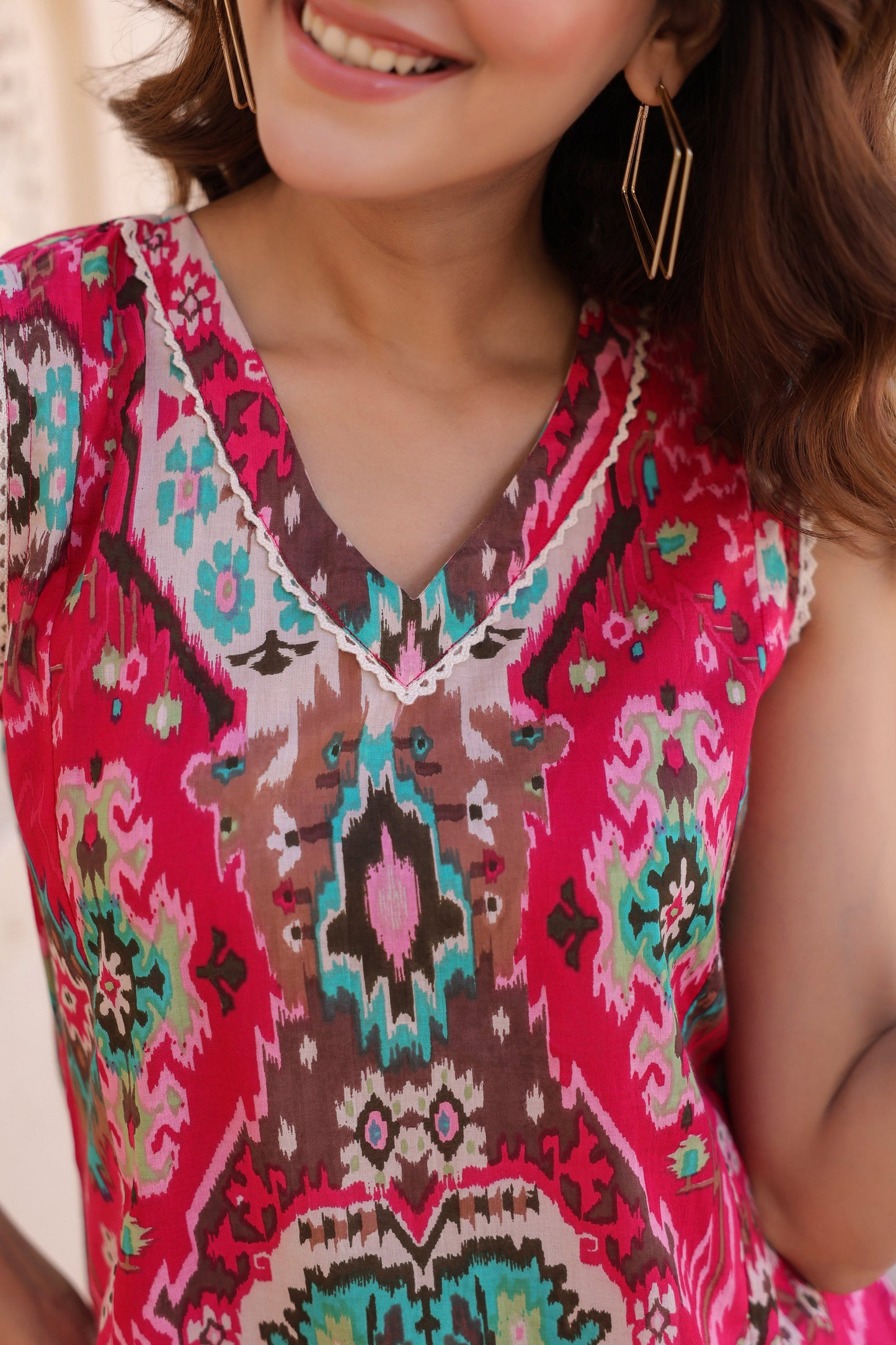 Elegant ethnic print daily wear top