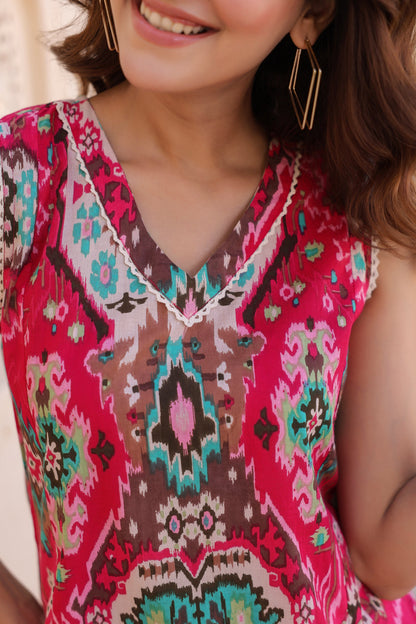 Elegant ethnic print daily wear top