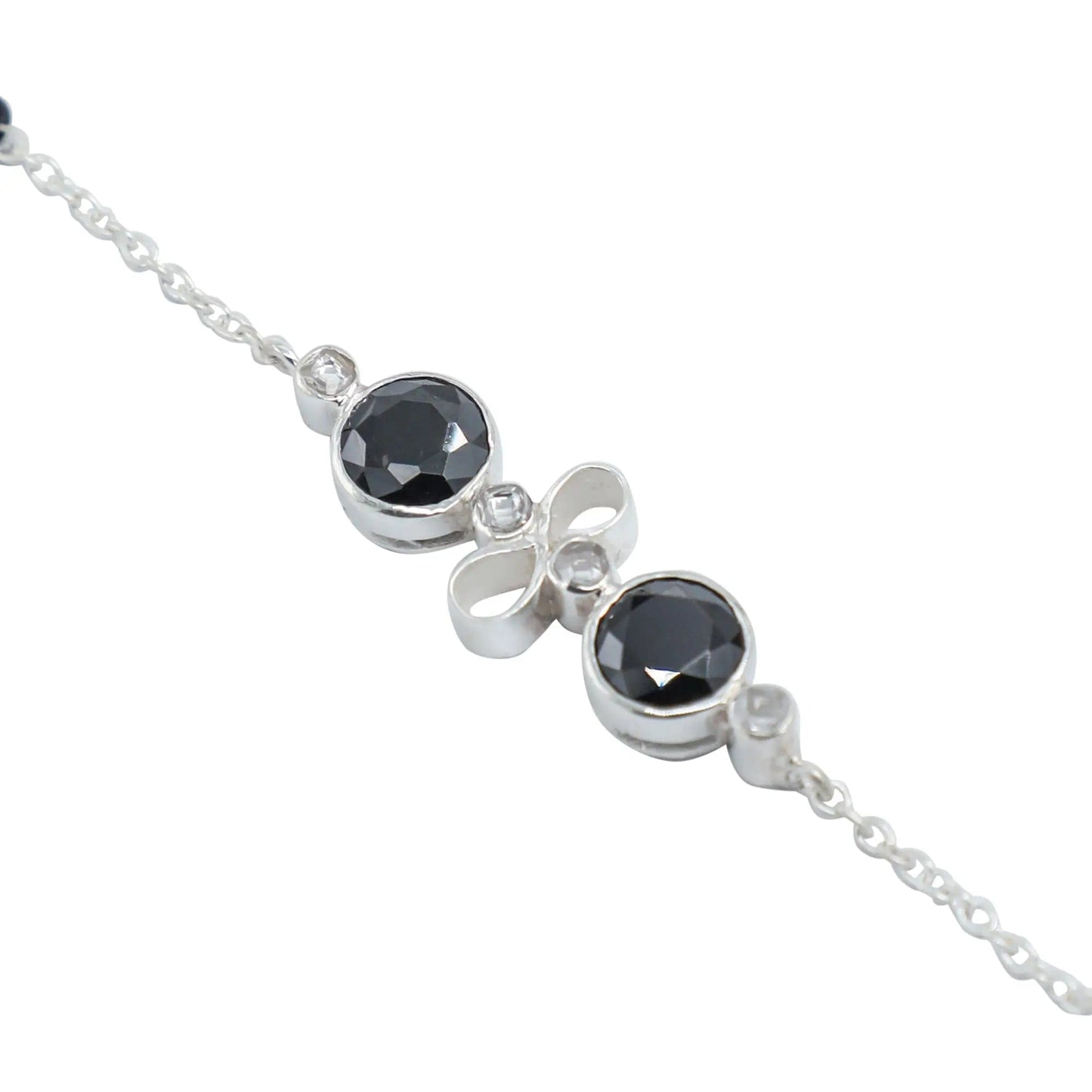 Eternal Knot 92.5 silver black onyx bracelet