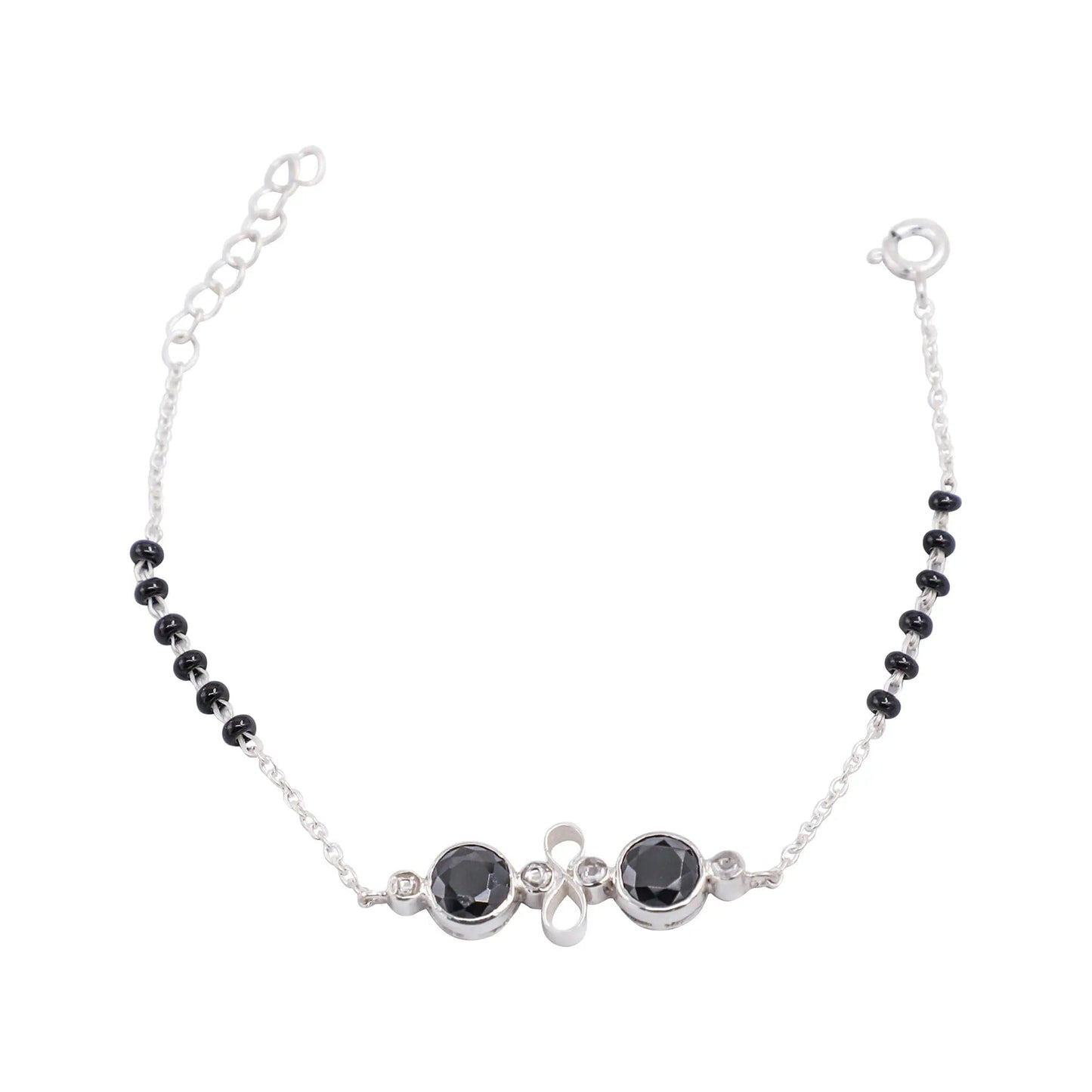 Eternal Knot 92.5 silver black onyx bracelet