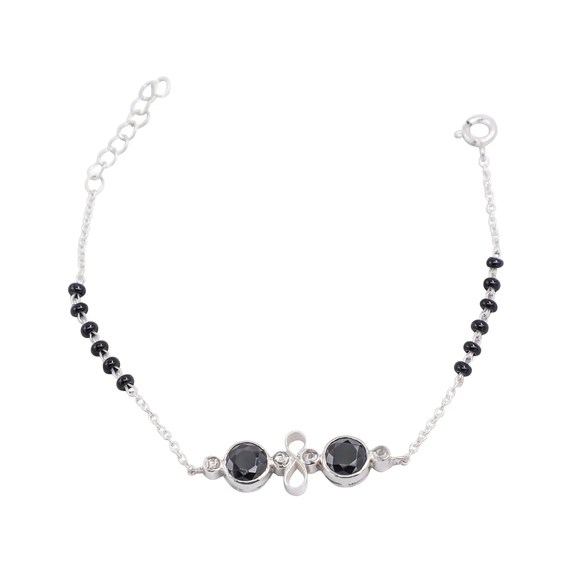 Eternal Knot 92.5 silver black onyx bracelet