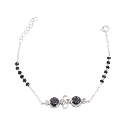 Eternal Knot 92.5 silver black onyx bracelet