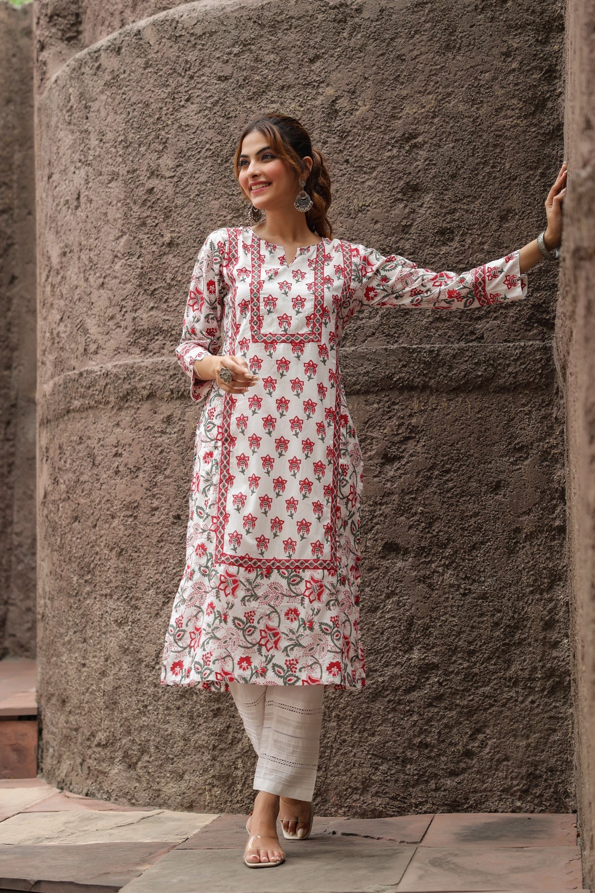 Ethnic Motif Cotton Kurta for Women