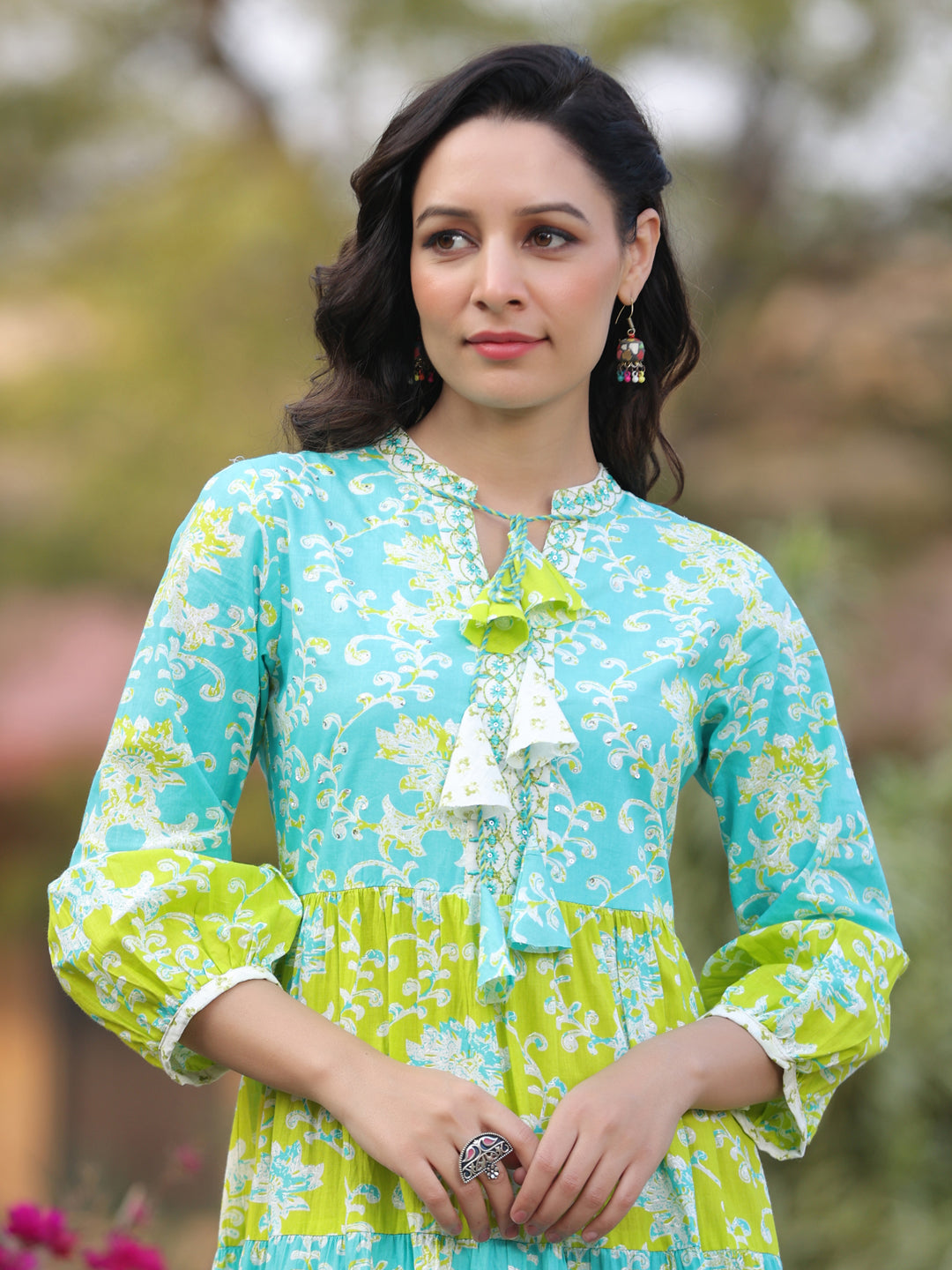 Ethnic Printed Anarkali Outfit