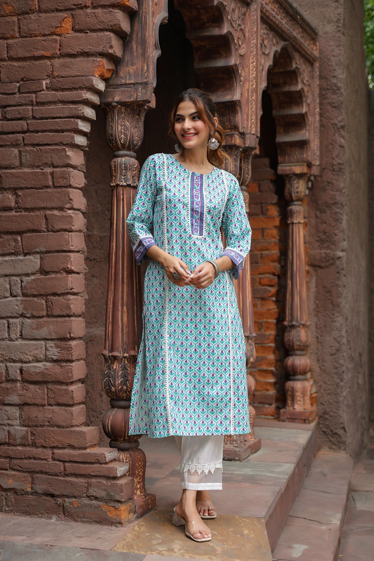 Ethnic Printed Blue Kurta