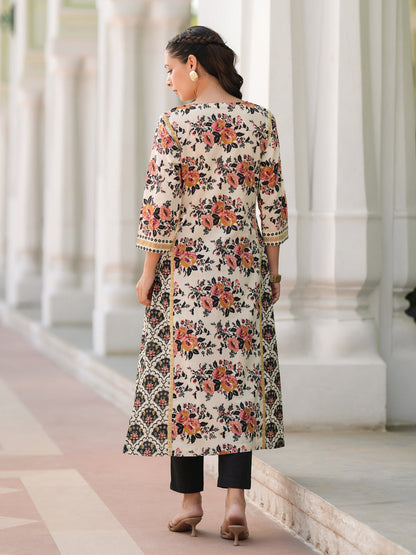 Ethnic floral printed kurta cotton
