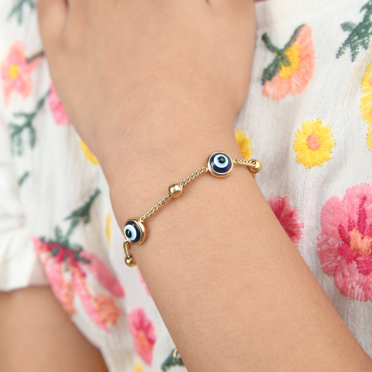 Evil Eye 18K Gold Plated Children's Bracelet - Twisty Locks  - Kids and Women Hair Accessories, Fashion Clothing and Jewellery India