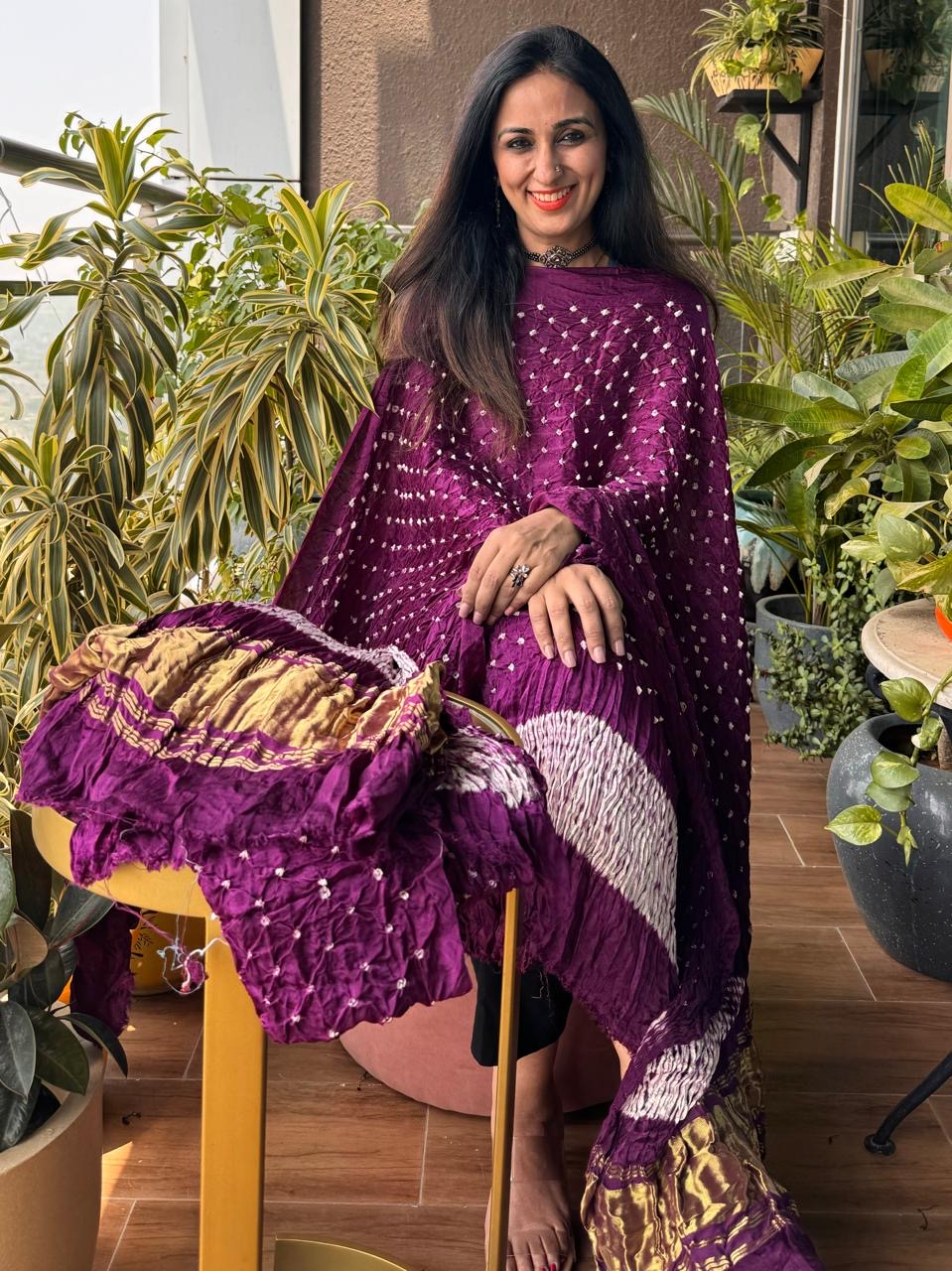Pure Modal Silk Tye n Dye Authentic Bandhani Dress Material (Unstitched) - Premium  from Ethenika.com  - Just INR 5990! Shop now at Ethenika.com 
