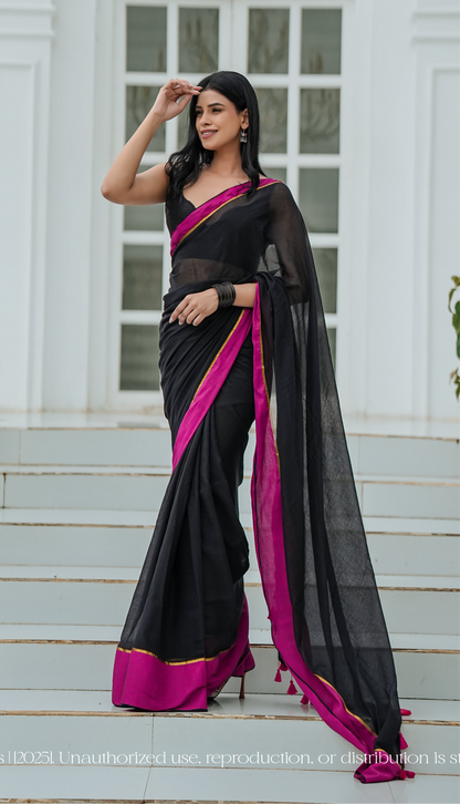 Mul Cotton Saree Kali Gulab Mehfil