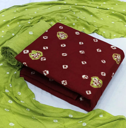 Dual Contrast Tye and Dye Bandhani Material (Unstitched) - Premium  from Ethenika.com - Just INR 1390! Shop now at Ethenika.com 