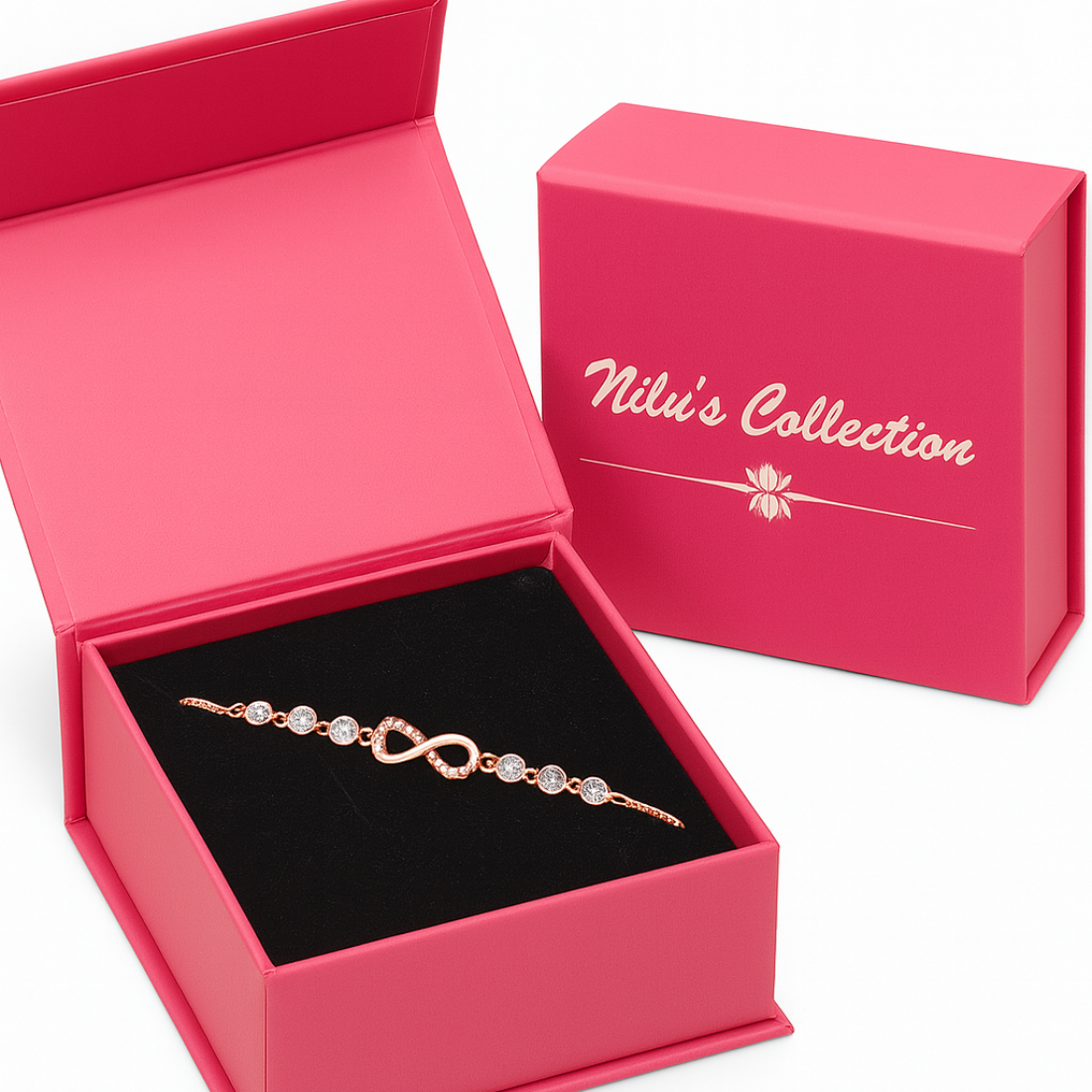 Gift Rose Gold Plated Necklace With Bracelet