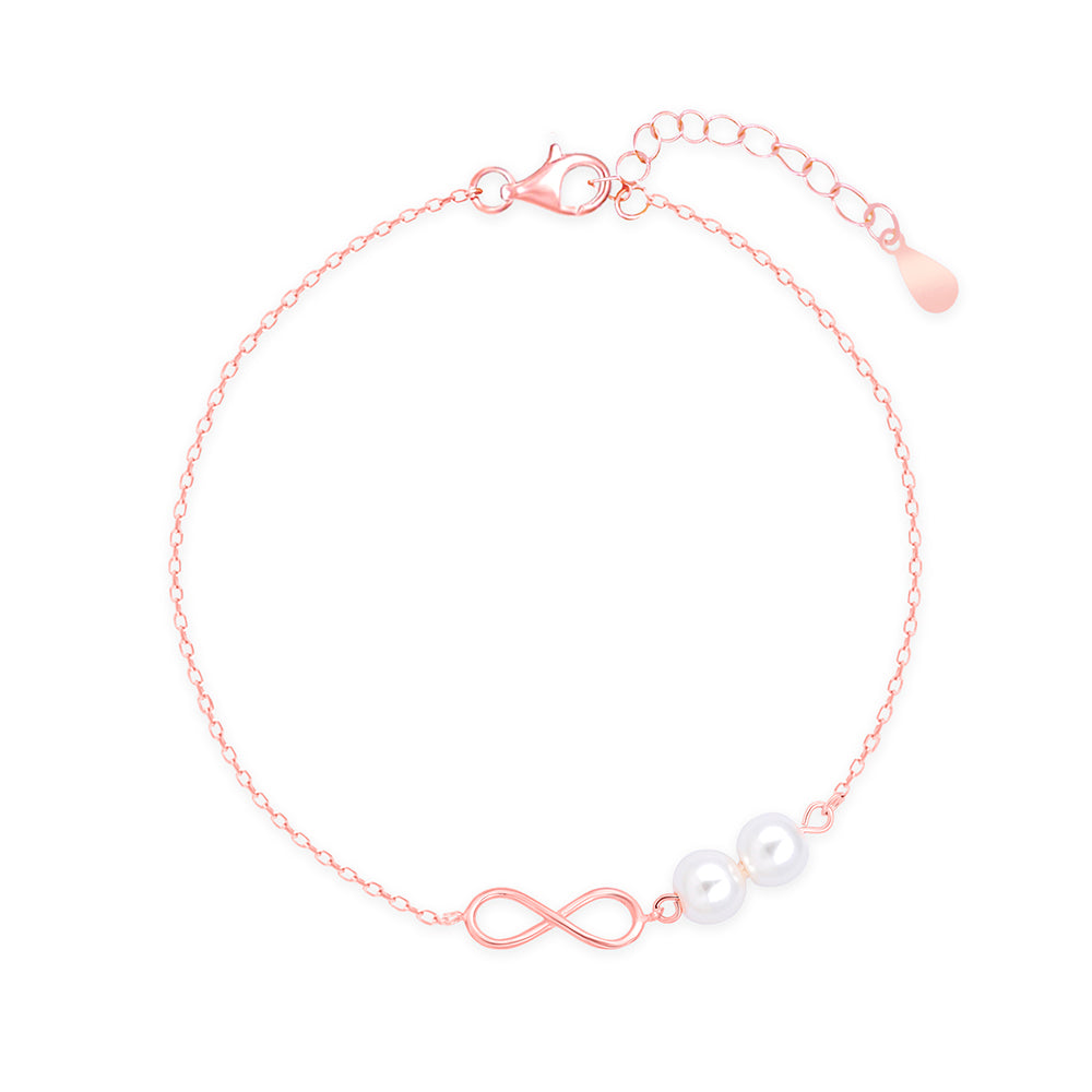 Infinity Pearl Charm Bracelet