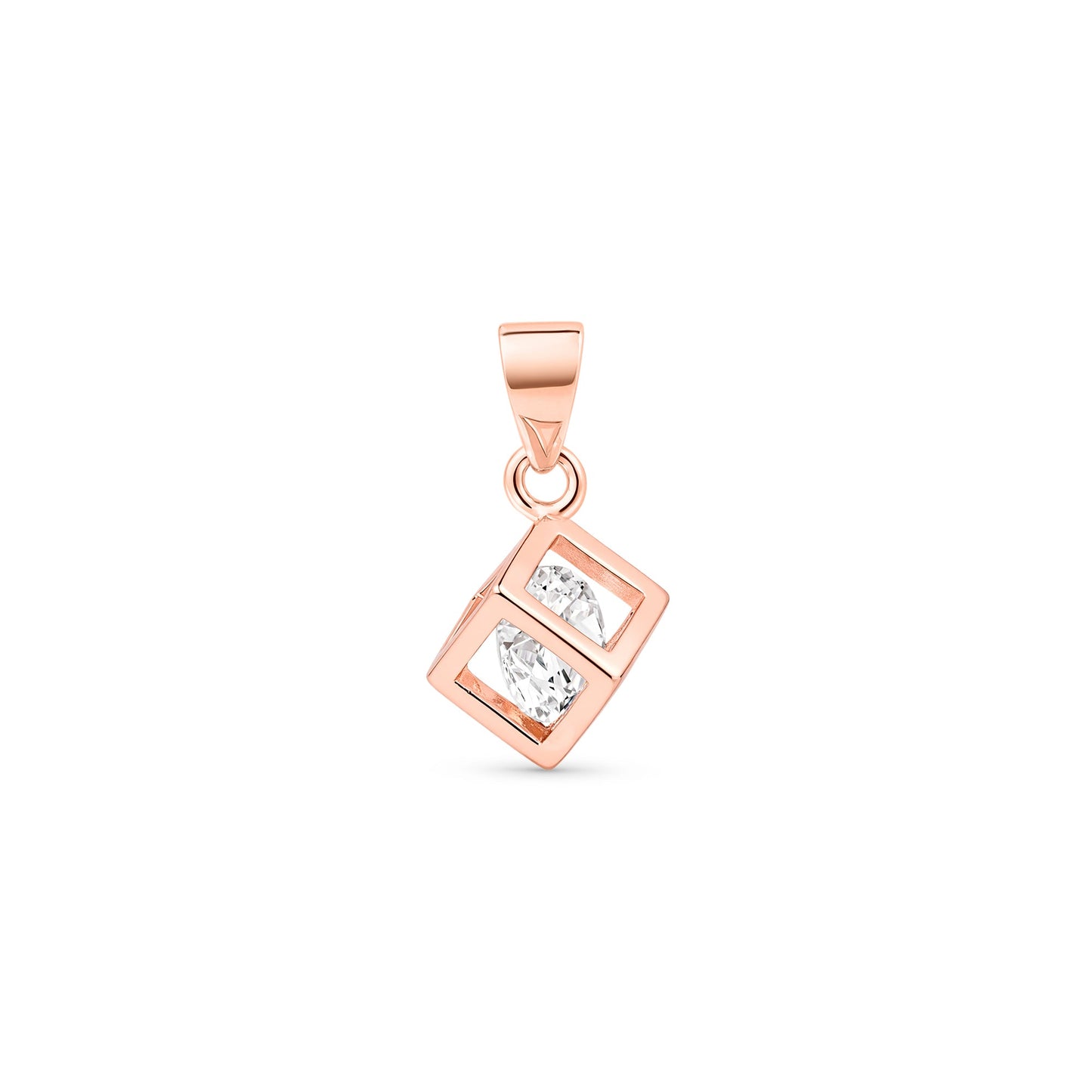 Stacked Square CZ Silver Pendant