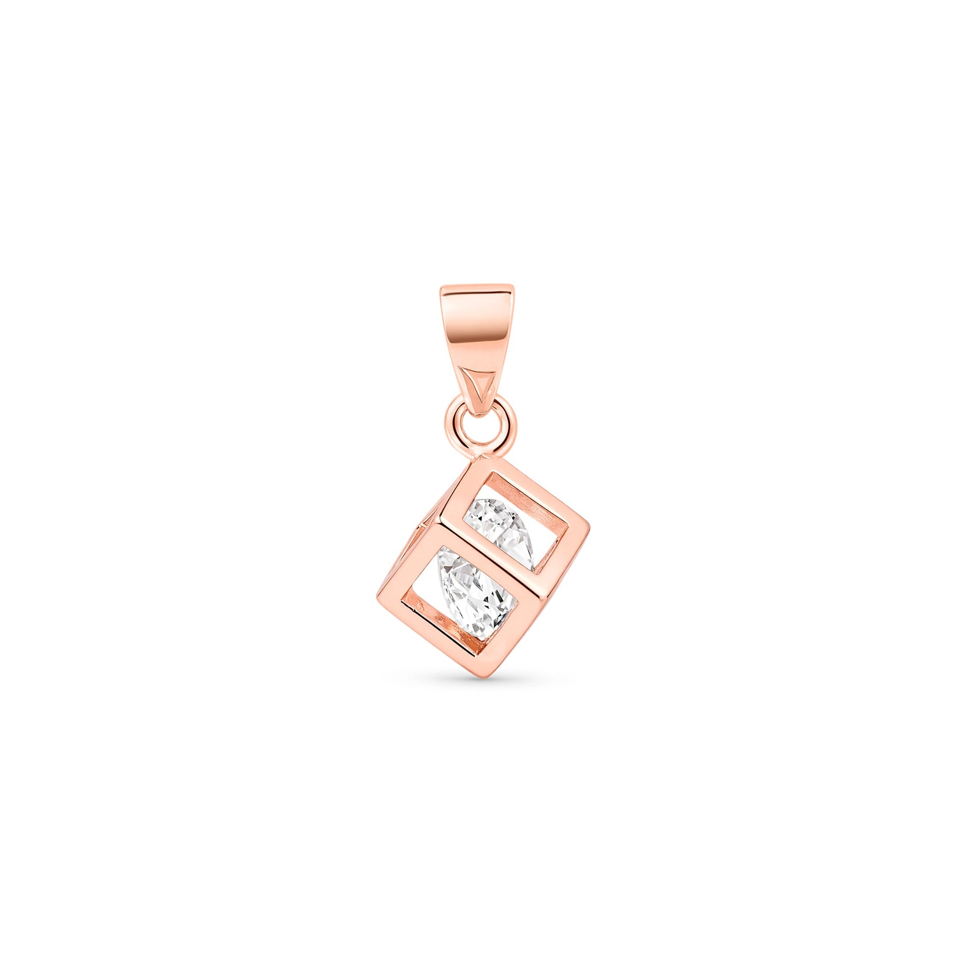 Stacked Square CZ Silver Pendant