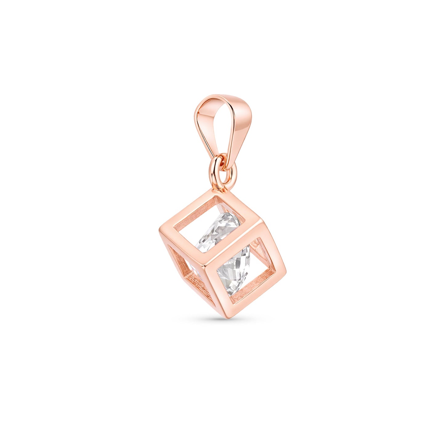 Stacked Square CZ Silver Pendant
