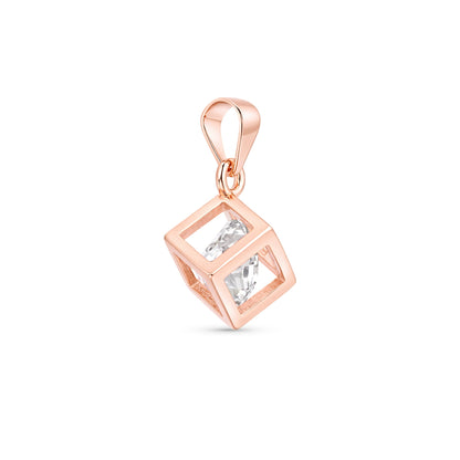 Stacked Square CZ Silver Pendant