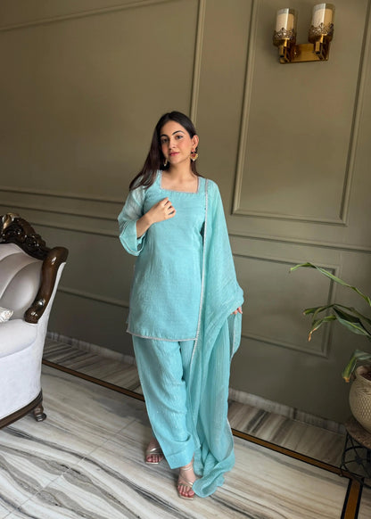Fendi Silk Farshi Salwar Suit For Women (Ready To Wear) Ethenika.com