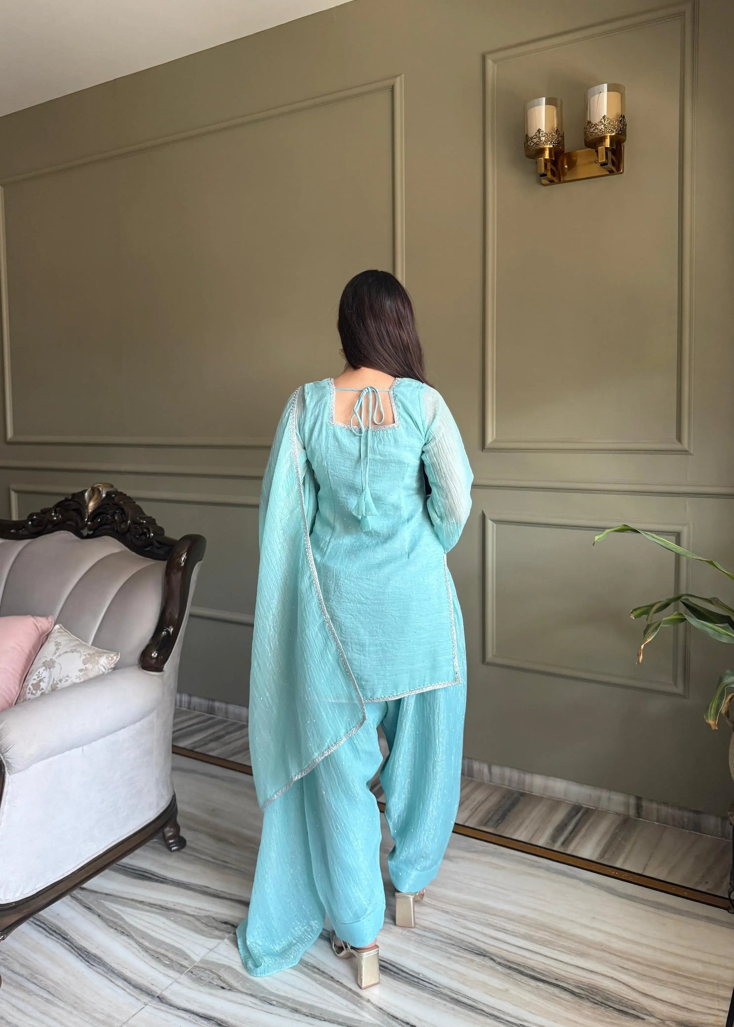 Fendi Silk Farshi Salwar Suit For Women (Ready To Wear) Ethenika.com