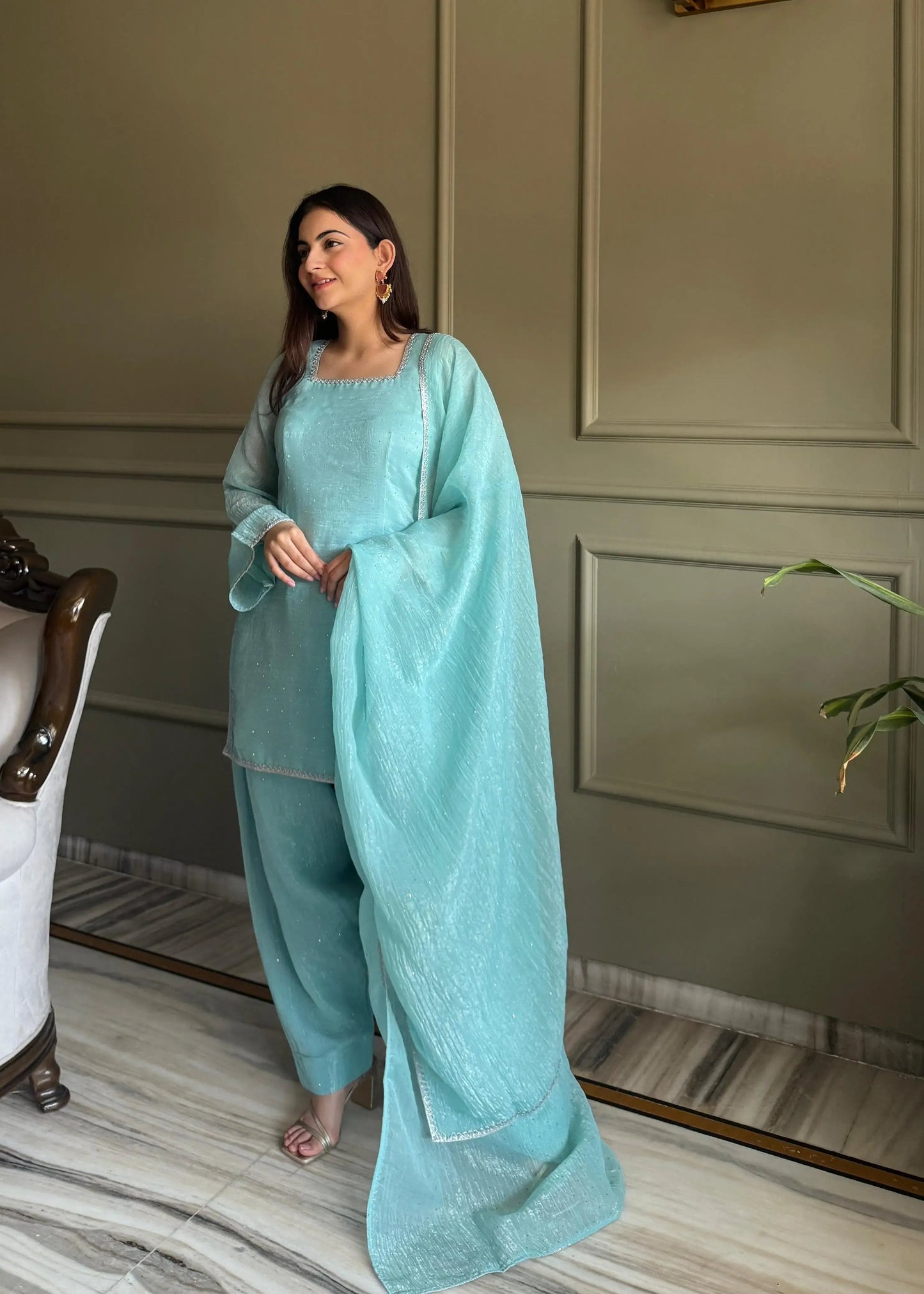 Fendi Silk Farshi Salwar Suit For Women (Ready To Wear) Ethenika.com
