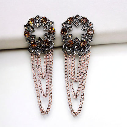 Circular Chain Dangle Earrings Gold Earrings Ear Rings Earrings ethnic Trincket Jewellry Jewelry Jewellery