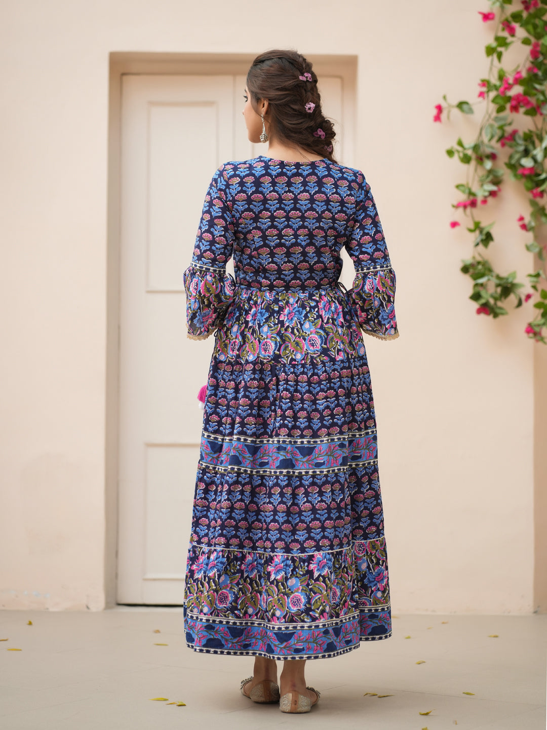 Flared Sleeve Floral Ethnic Kurta